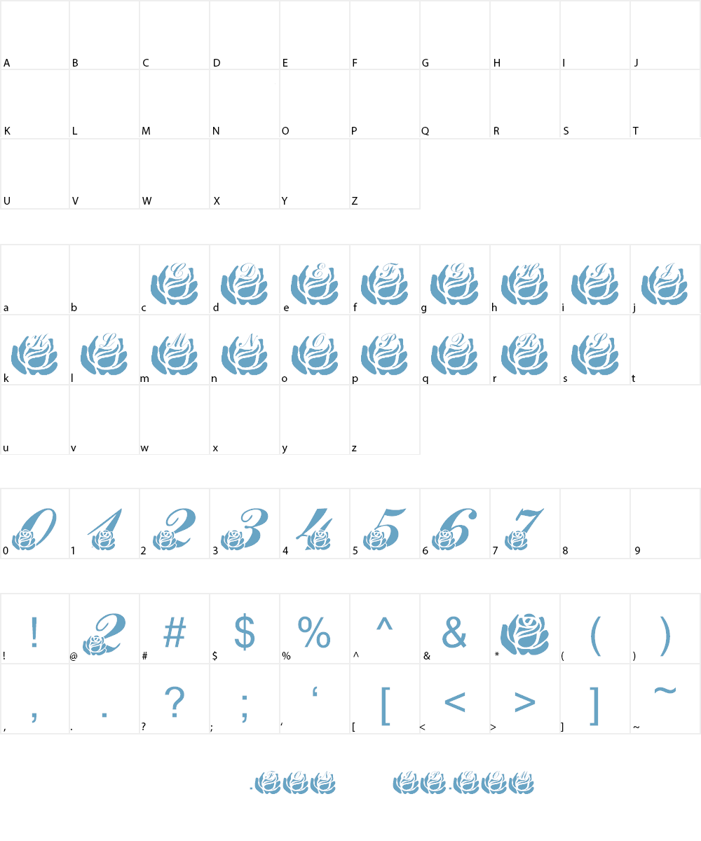 LMS Corinne's Roses Font Character
